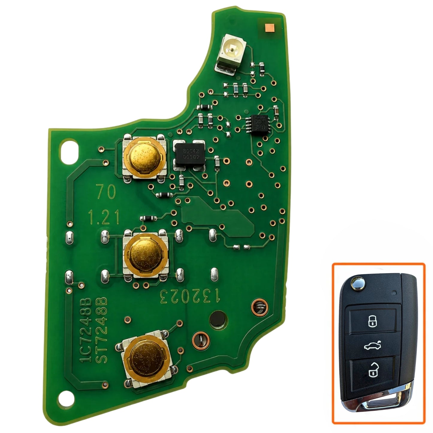 OEM VAG 5C Remote Key PCB (5G6 PCB Shape) Suitable for ALL 5C Flip Key Systems (Keyless & Non-Keyless)
