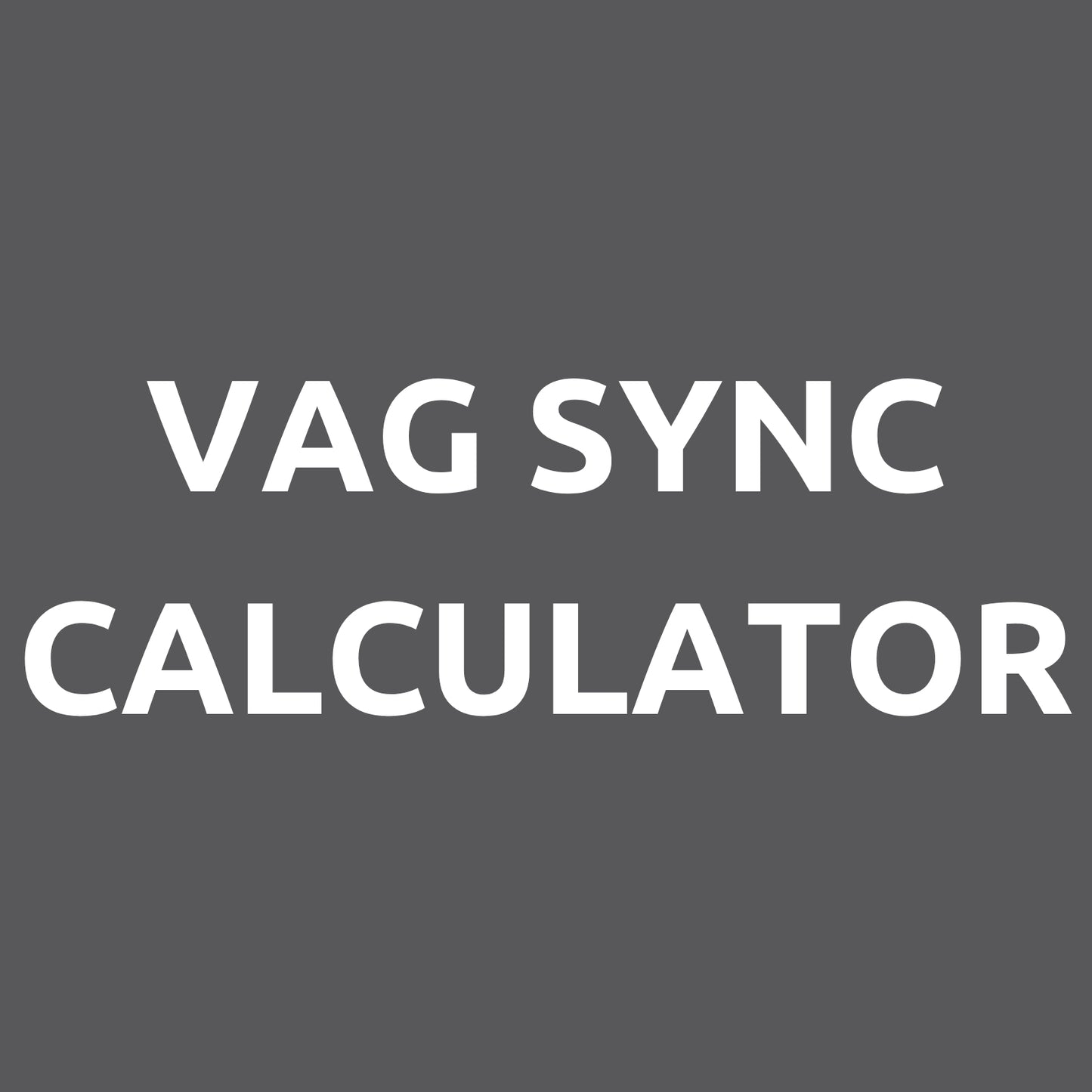 VAG Sync Calculator