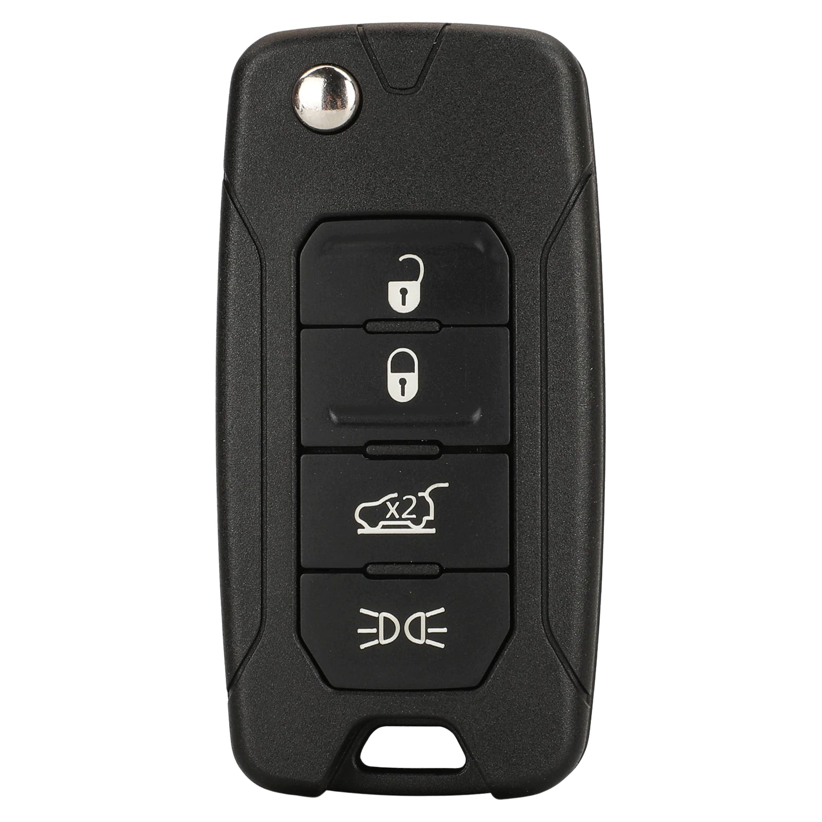 Brown Leather Smart Key Fob Cover – 4-Button Remote Case For Dodge/Jeep/Chrysler