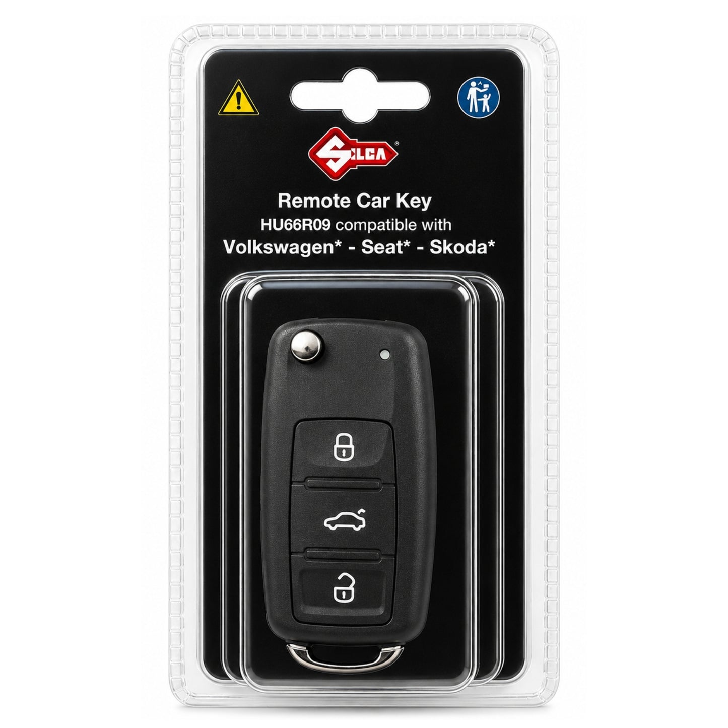 Silca 3 Button Remote Flip Key for Volkswagen / Seat / Skoda (HU66R09)