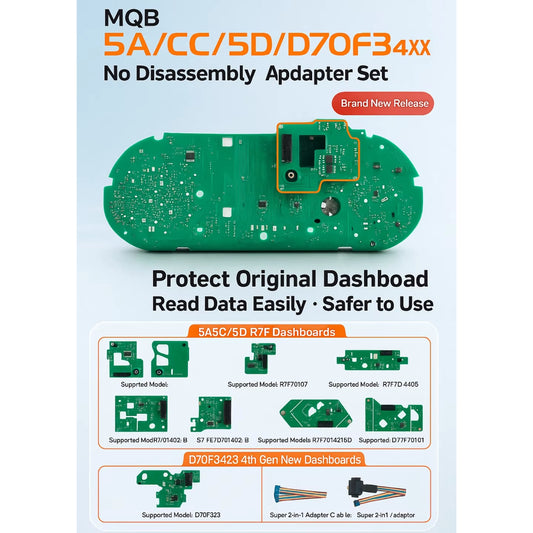 Xhorse MQB 5A / 5C / 5D & D70F34xx Solder-Free Adapter Set for Key Tool Plus & MULTI-PROG (XDNPM5GL)