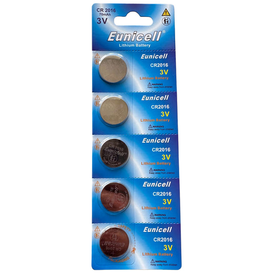 CR2016 Eunicell 3v Lithium Batteries (5 Pack)