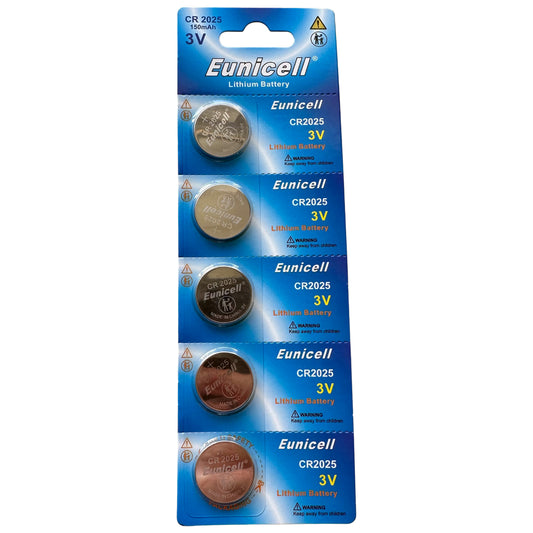 CR2025 Eunicell 3v Lithium Batteries (5 Pack)