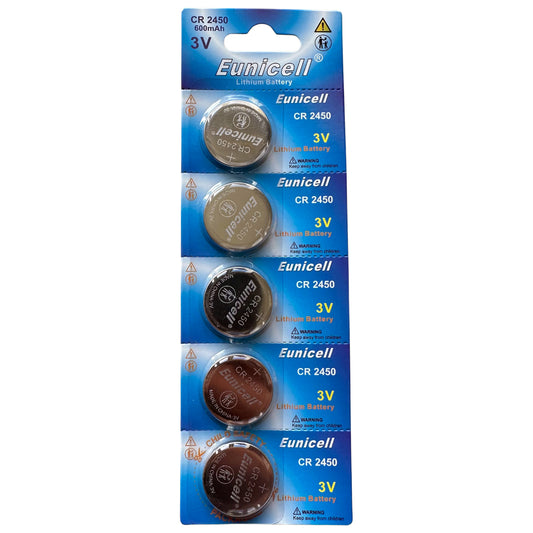 CR2450 Eunicell 3v Lithium Batteries (5 Pack)