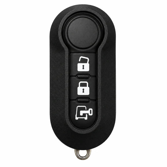 3 Button Remote Flip Key Case to suit various Fiat Vehicles - White Buttons (Van Style Buttons)