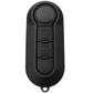 2 Button Remote Flip Key Case to suit various Fiat Vehicles - Black Buttons (Van Style Buttons)