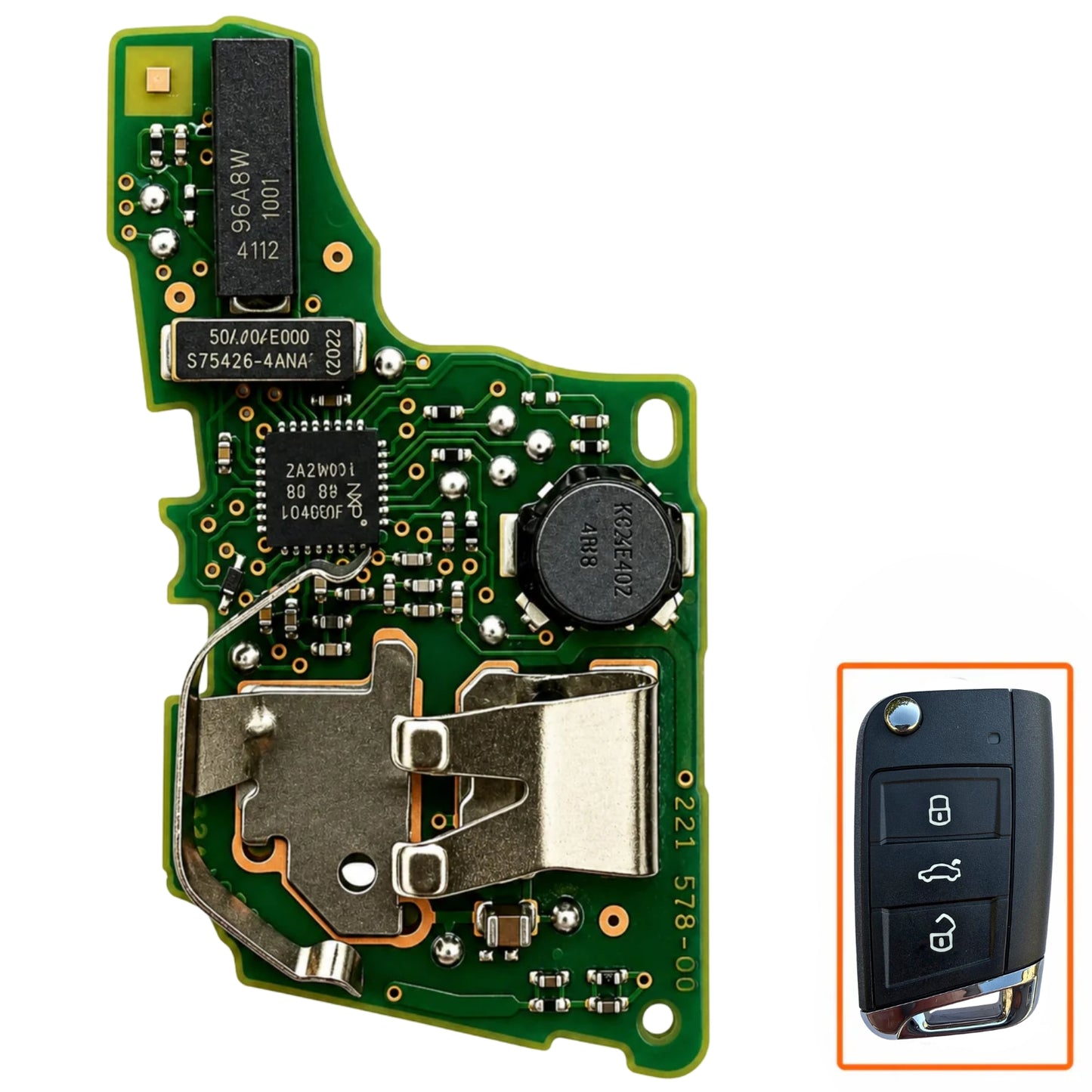 OEM VAG 5C Remote Key PCB (2G6 PCB Shape) Suitable for ALL 5C Flip Key Systems (Keyless & Non-Keyless)