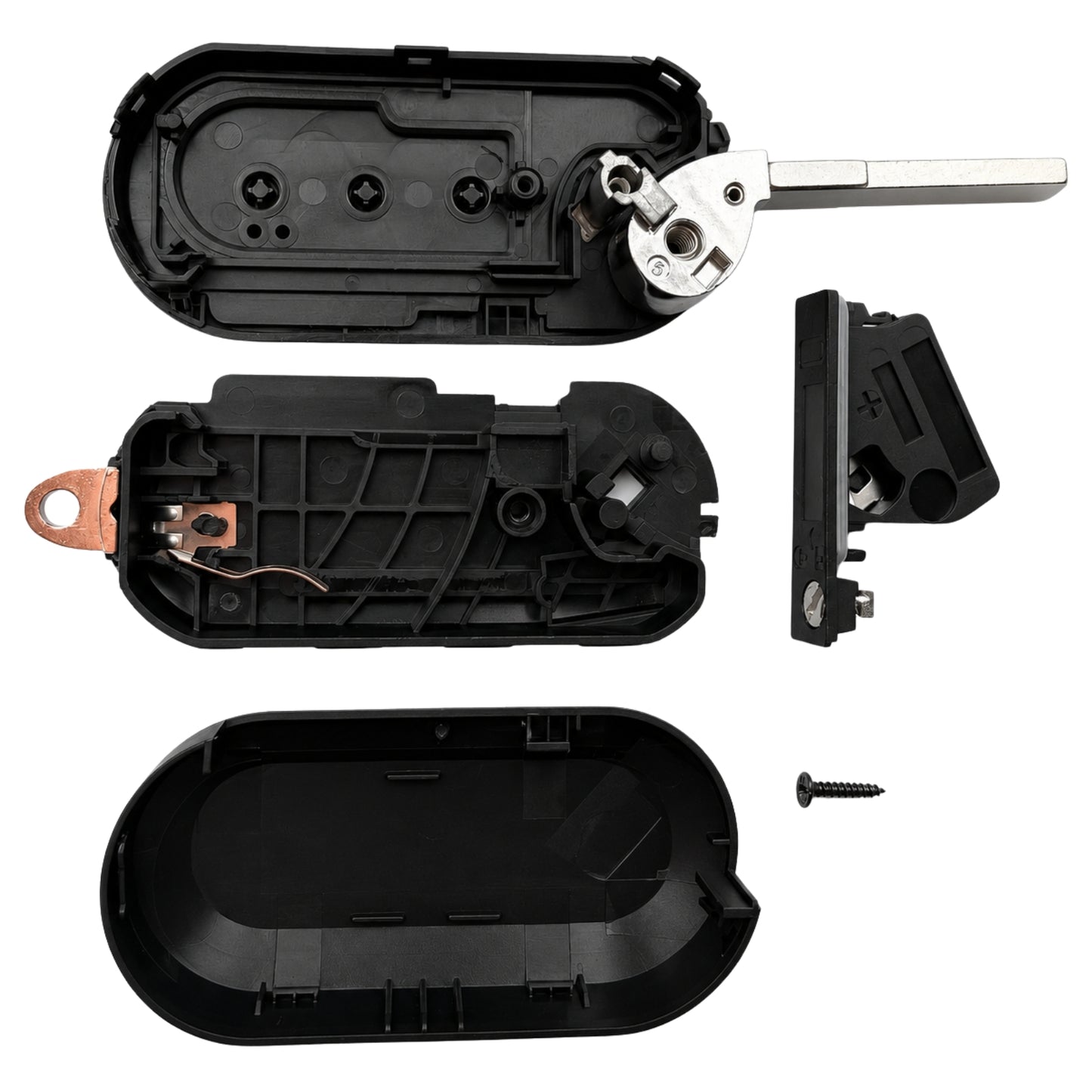 3 Button Remote Flip Key Case to suit various Fiat Vehicles - White Buttons (Van Style Buttons)
