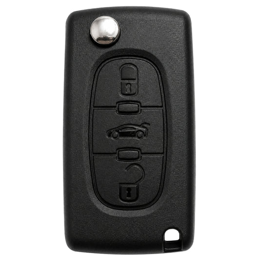 HU83 3 Button Key Case (With Battery Contact)