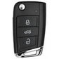 3 Button MQB Remote Key Case with HU162 Key Blade for VAG