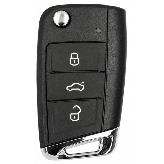 3 Button MQB Remote Key Case with HU66 Key Blade for VAG